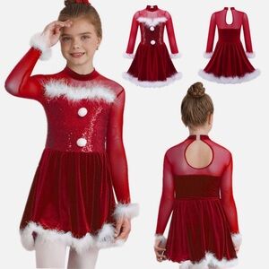 Gracie Kids Girls Christmas Dance Dress Costume Sequins Xmas